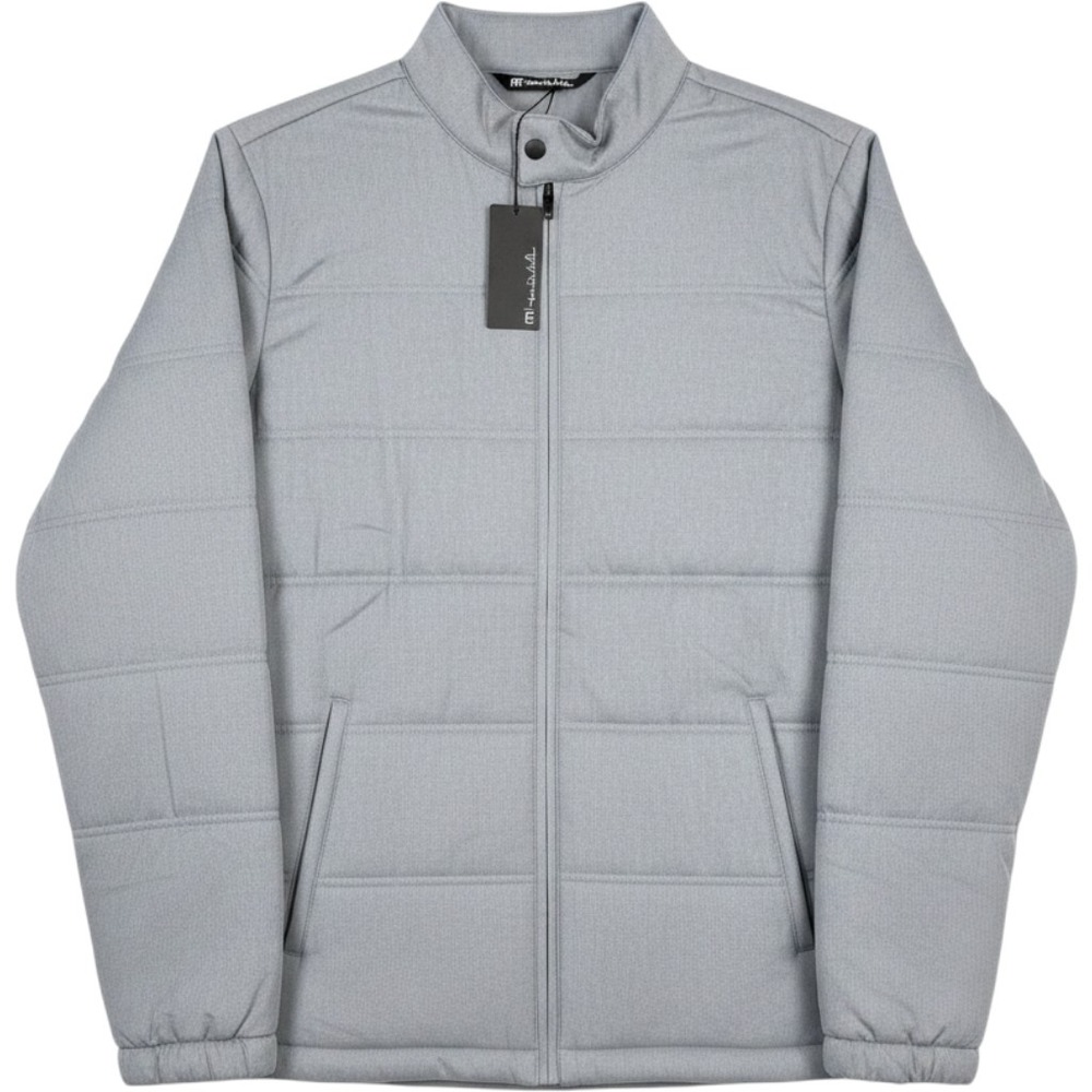 NEW Travis Mathew Interlude Puffer Jacket Men Medium Heather Sleet Grey Full Zip